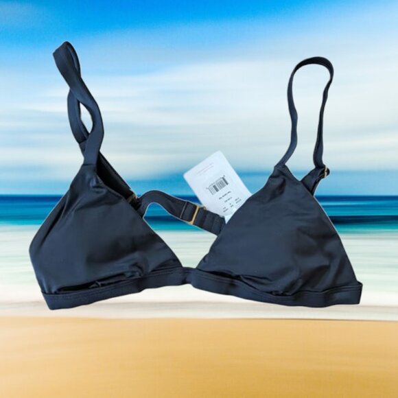 Andie Swim The Caicos Top Eco Nylon Black Size Medium - Picture 3 of 9